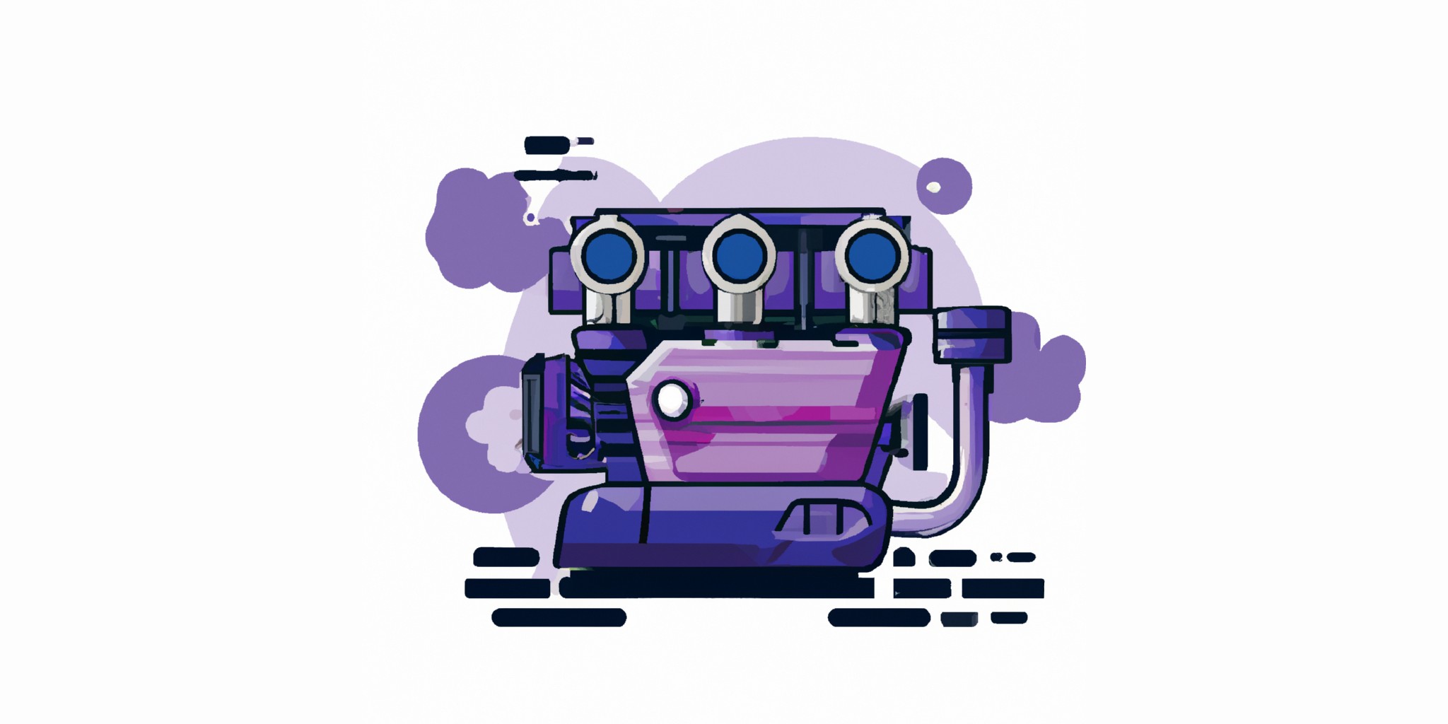 a engine in flat illustration style with gradients and white background