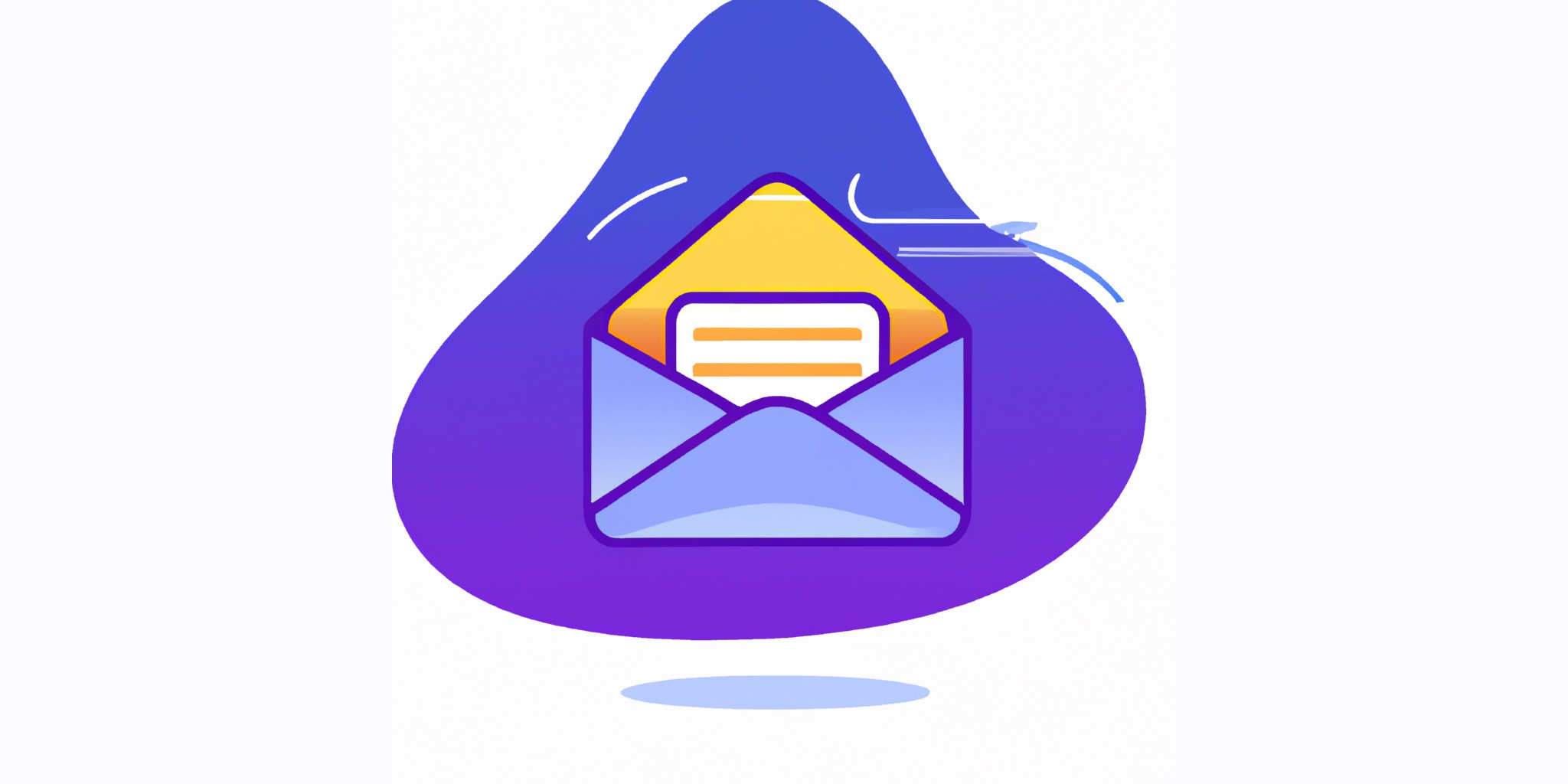 a envelope in flat illustration style with gradients and white background