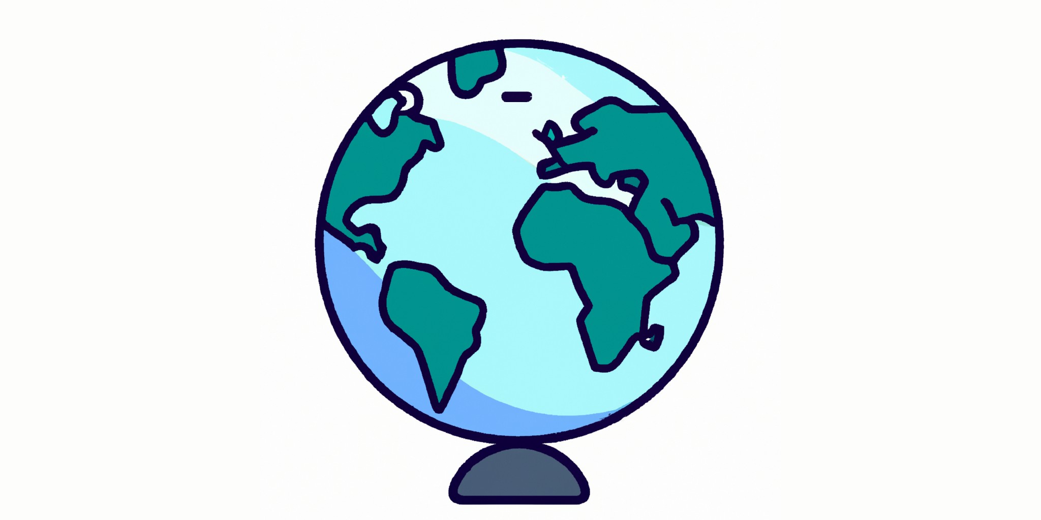 a globe in flat illustration style with gradients and white background