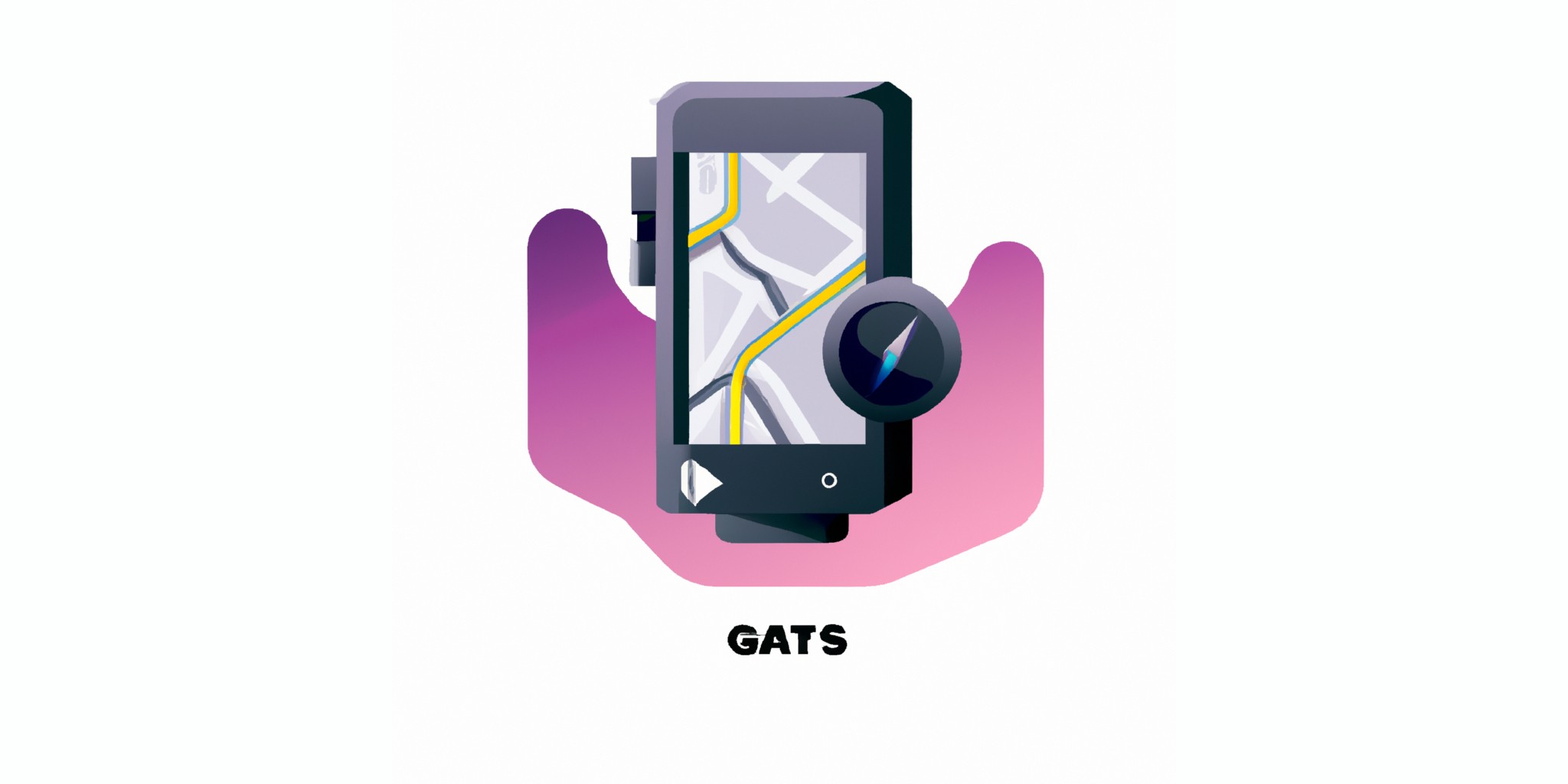 a gps in flat illustration style with gradients and white background