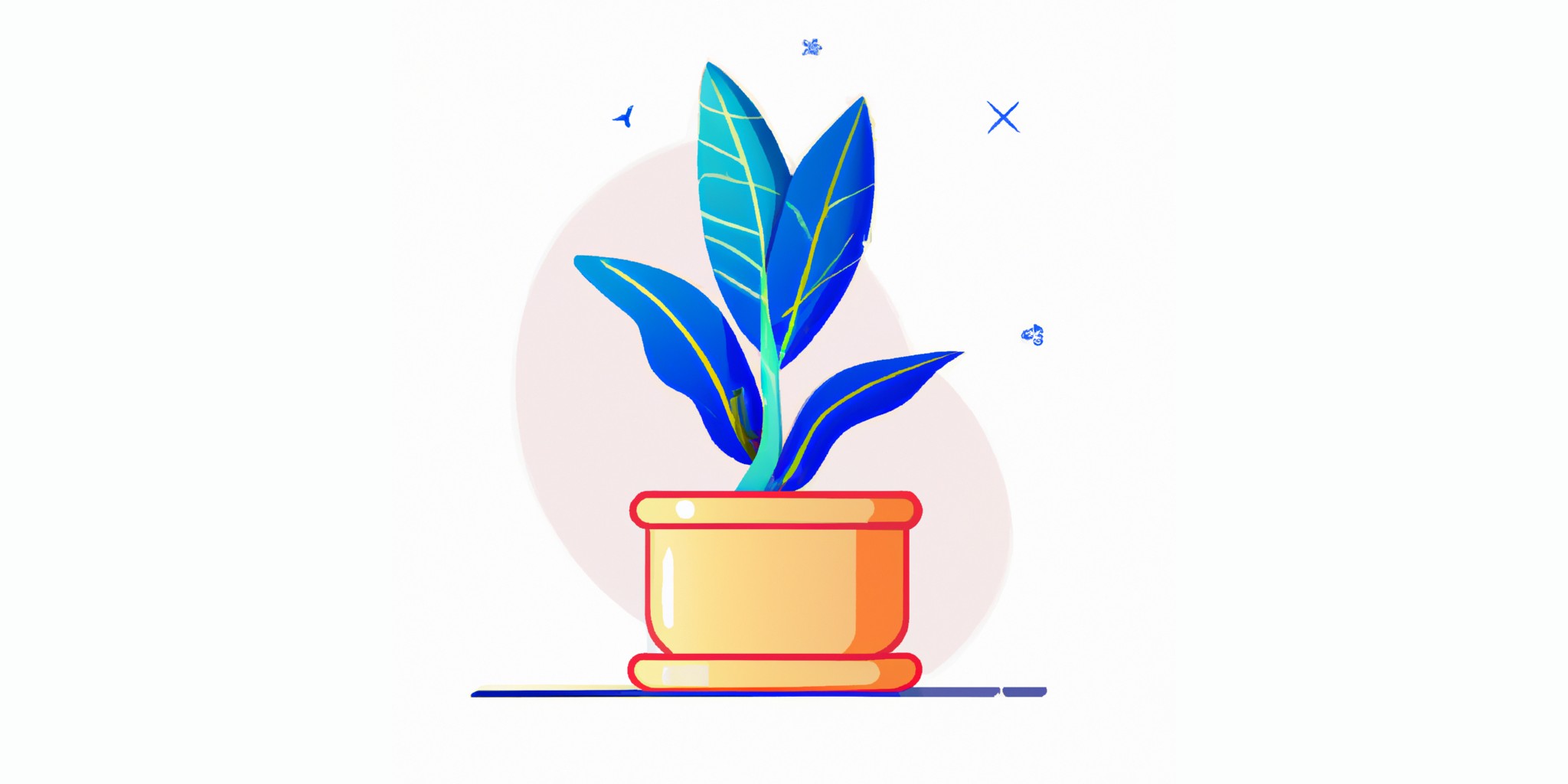 a house plant in flat illustration style with gradients and white background