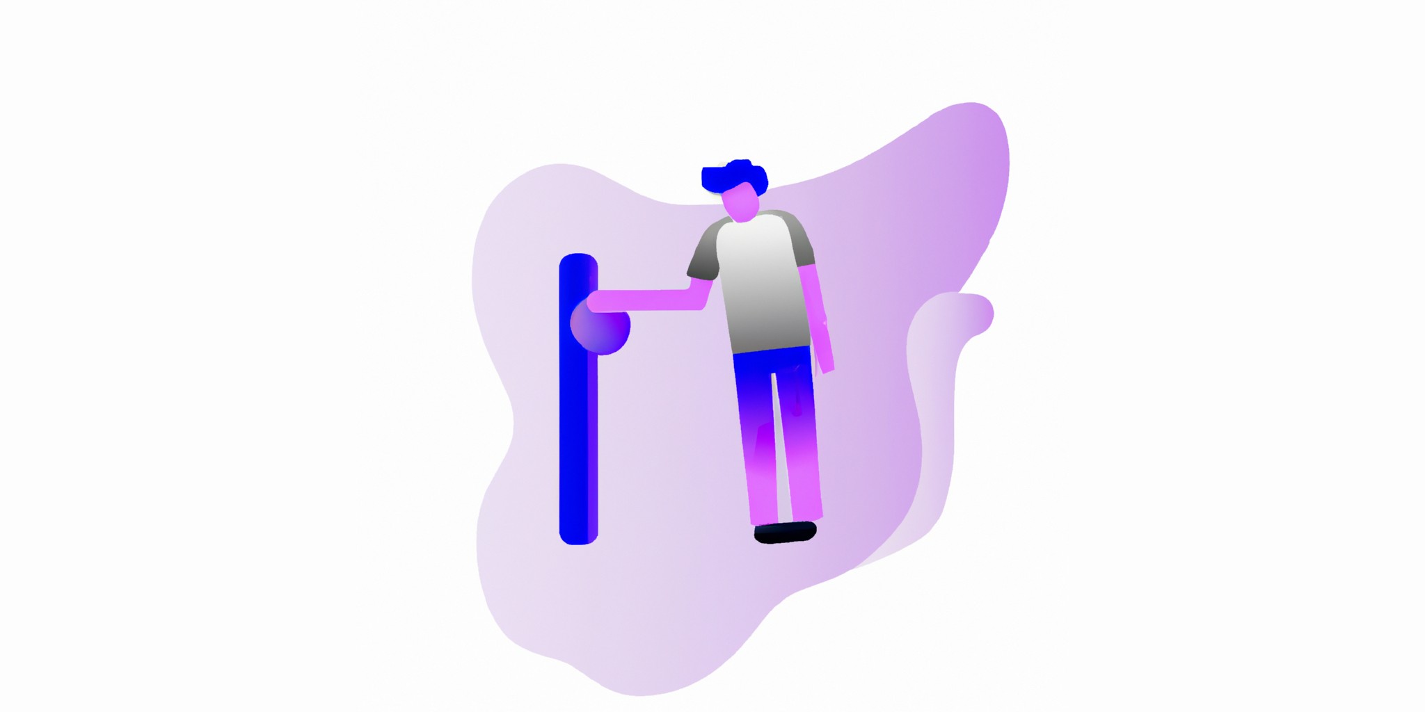 a lever with a person in front in flat illustration style with gradients and white background