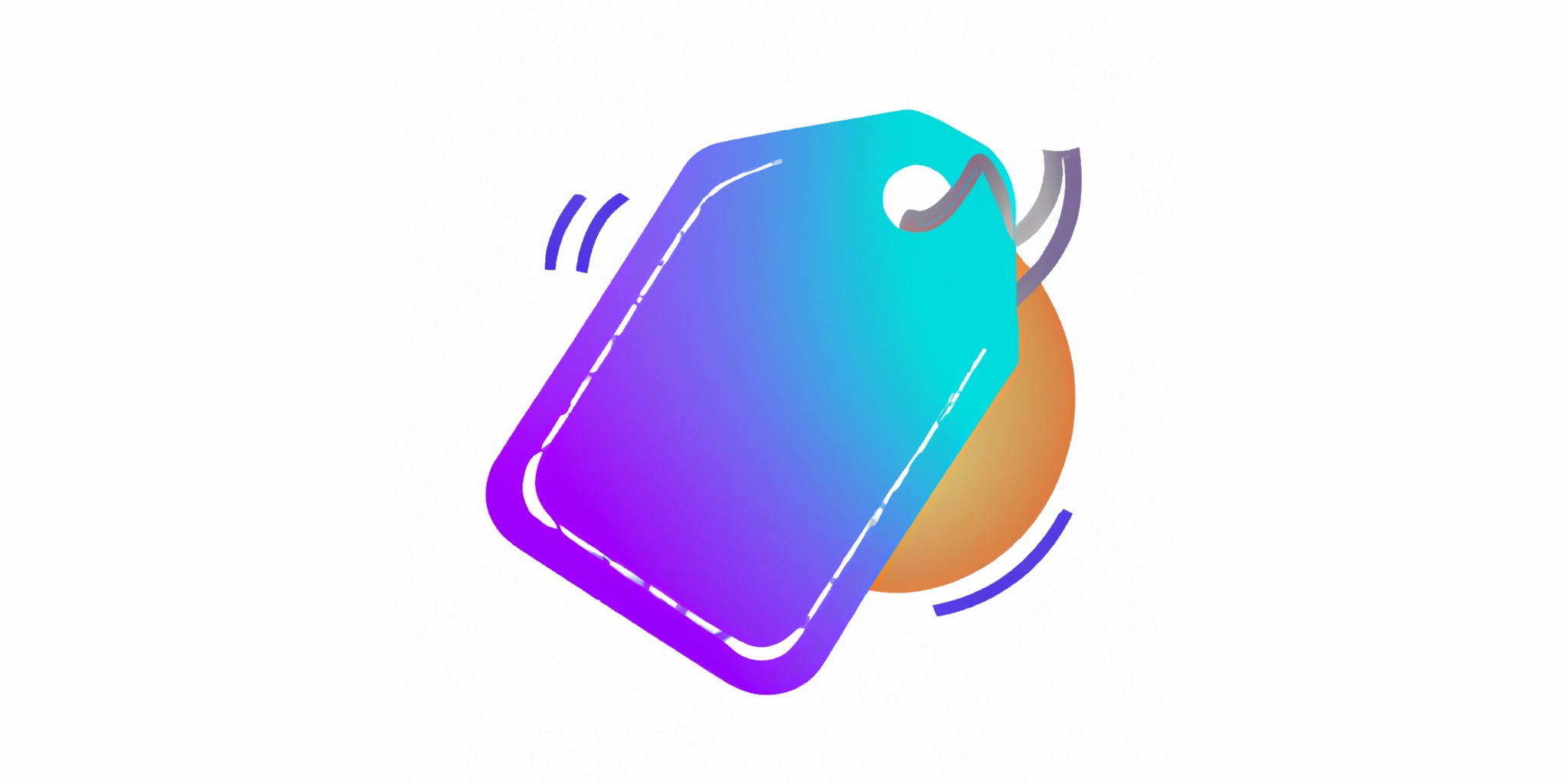 a price tag in flat illustration style with gradients and white background