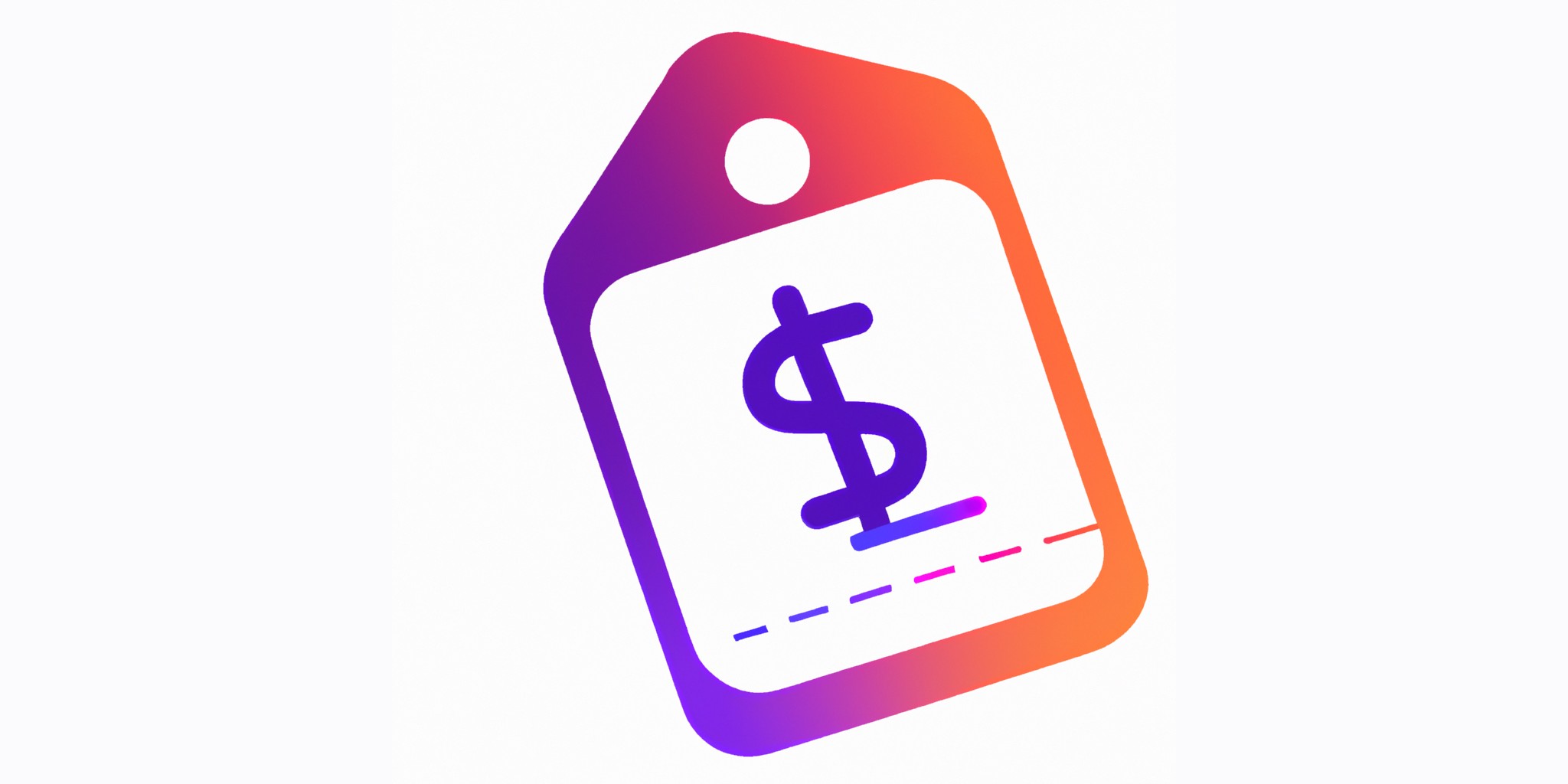 a price tag in flat illustration style with gradients and white background