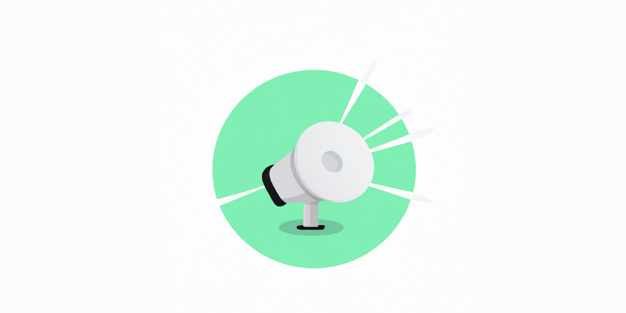 a spotlight targeting in flat illustration style with gradients and white background