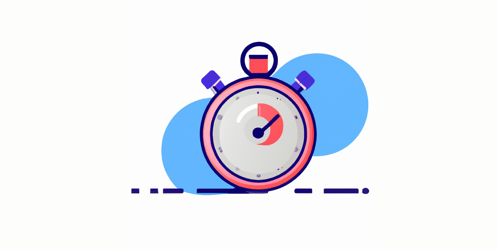 a stopwatch in flat illustration style with gradients and white background