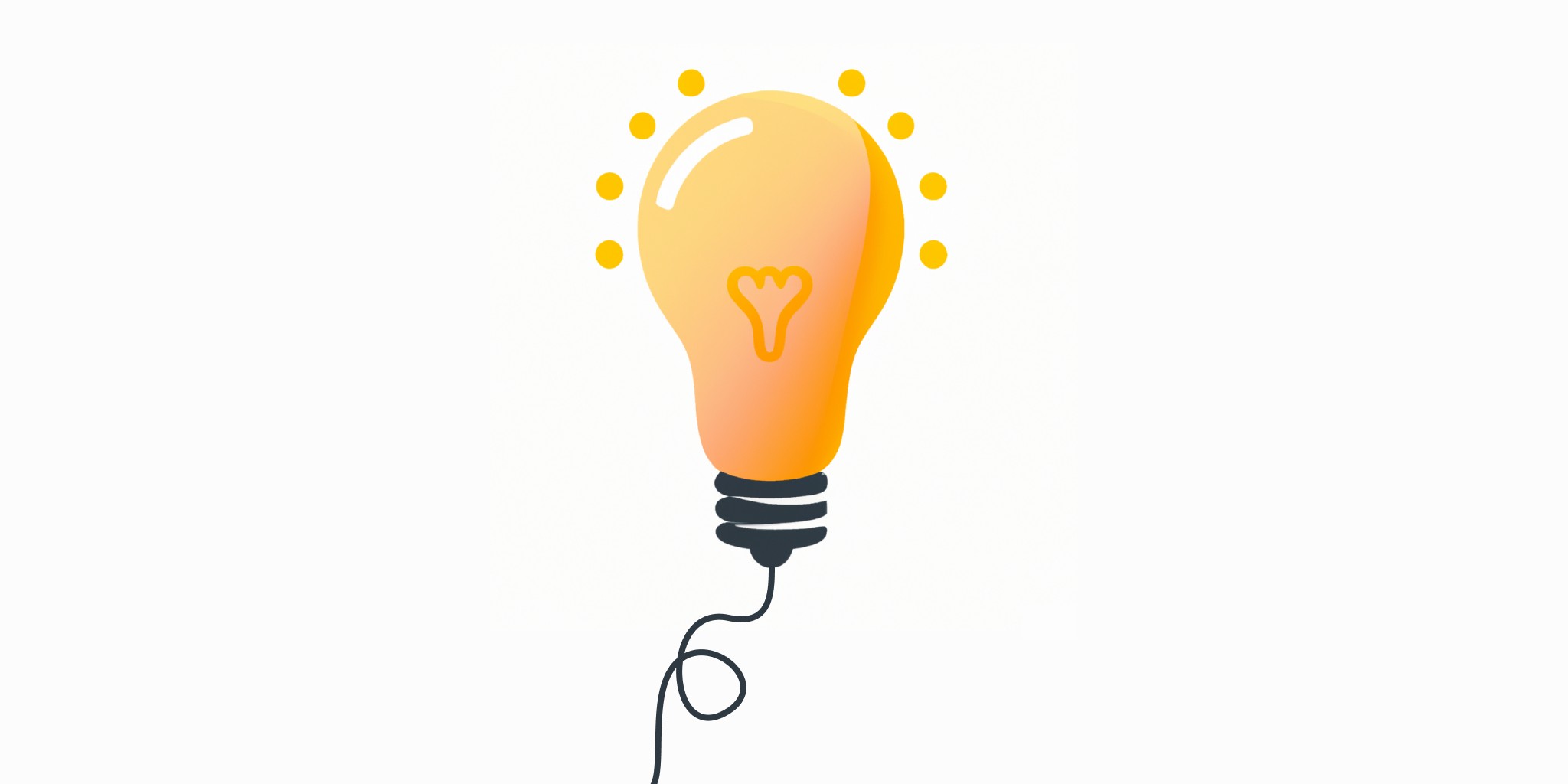 balloon in the shape of a lightbulb in flat illustration style with gradients and white background