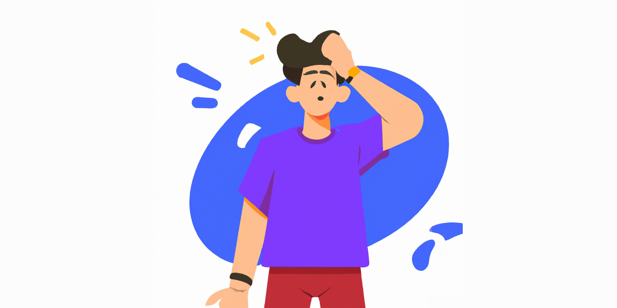 person making a mistake in flat illustration style with gradients and white background