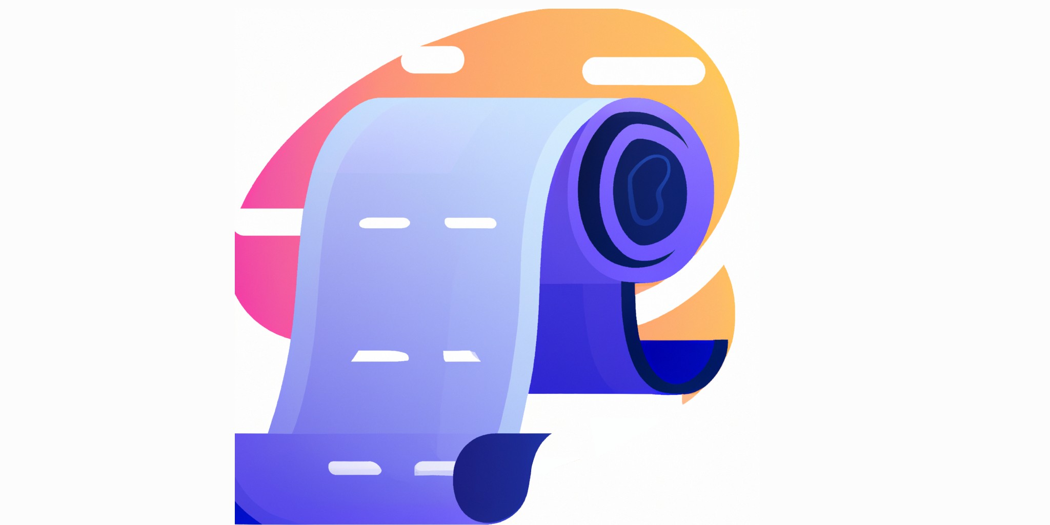 scroll in flat illustration style with gradients and white background